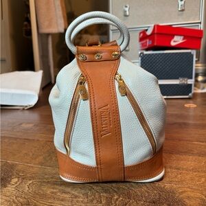 VALENTINA Italy Leather Sling Bucket Bag Backpack